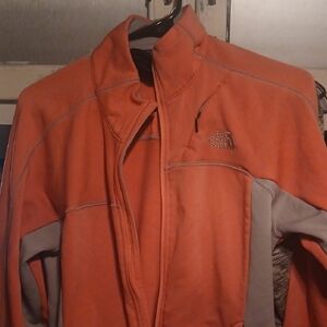 The North Face Orange and Gray Lightweight Women's Fleece Jacket